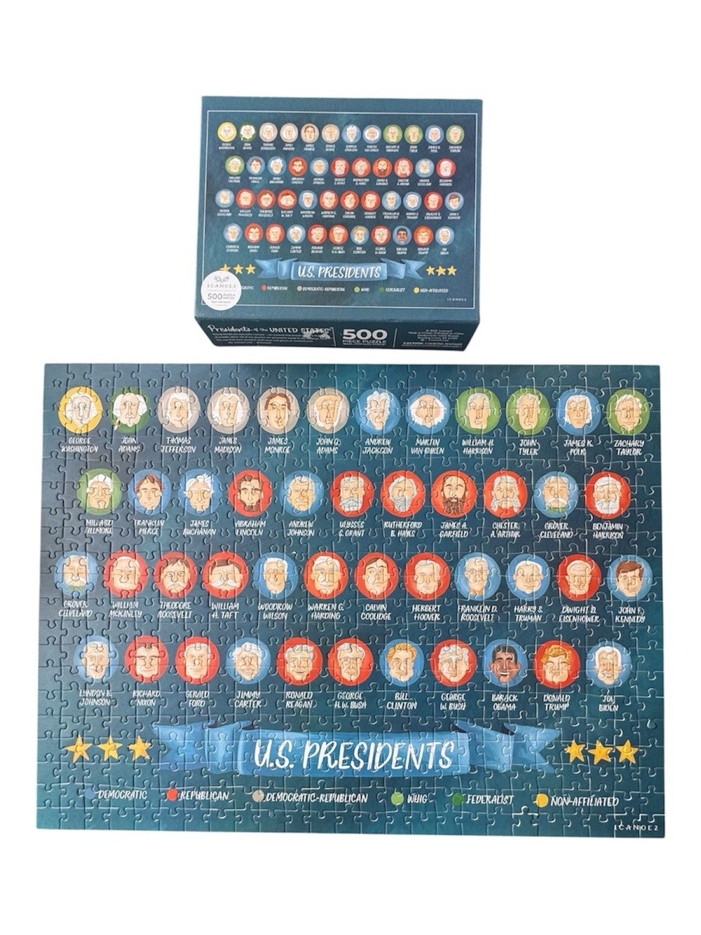 U.S. President’s Puzzle 500 Piece Washington To Biden History Home School